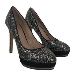 Vince Camuto Womens Size 7.5 Dacoma Black Glitter Cocktail Party Pump Heels